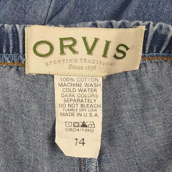 Orvis Blue Elastic Waist Band 100 % Cotton Capri Size 14 - Picture 8 of 8